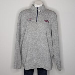 Vineyard Vines Grey Boston 1/3 Zip Knit Pullover Sweater L